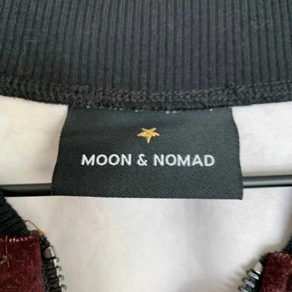 Moon & Nomad Mixed Emotions Velvet Bomber Jacket Burgundy Purple Fringe Medium - Picture 13 of 14